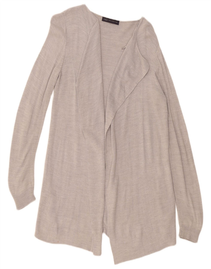 Marks & Spencer Pull cardigan ouvert long pour femme UK 10 Small Gris