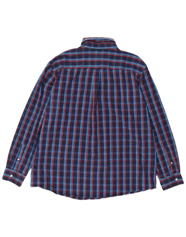 Chaps Chemise Homme 2XL Bleu Marine Carreaux Coton