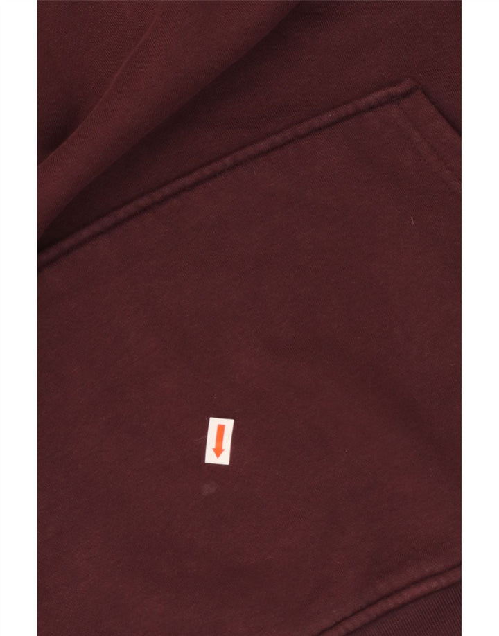 ADIDAS Pull à capuche surdimensionné pour femme UK 10 Petit coton bordeaux