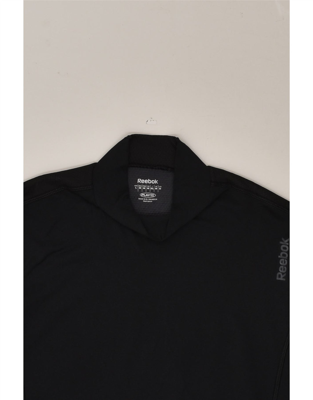 REEBOK Mens Top Long Sleeve Medium Black Polyester | Vintage Reebok | Thrift | Second-Hand Reebok | Used Clothing | Messina Hembry 