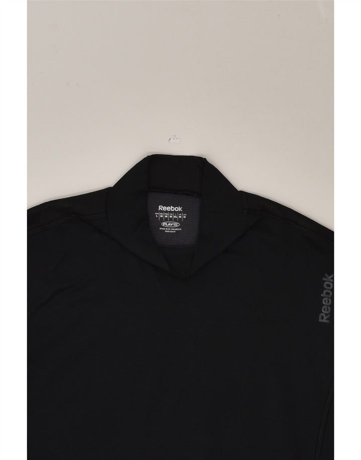 REEBOK Mens Top Long Sleeve Medium Black Polyester | Vintage Reebok | Thrift | Second-Hand Reebok | Used Clothing | Messina Hembry 