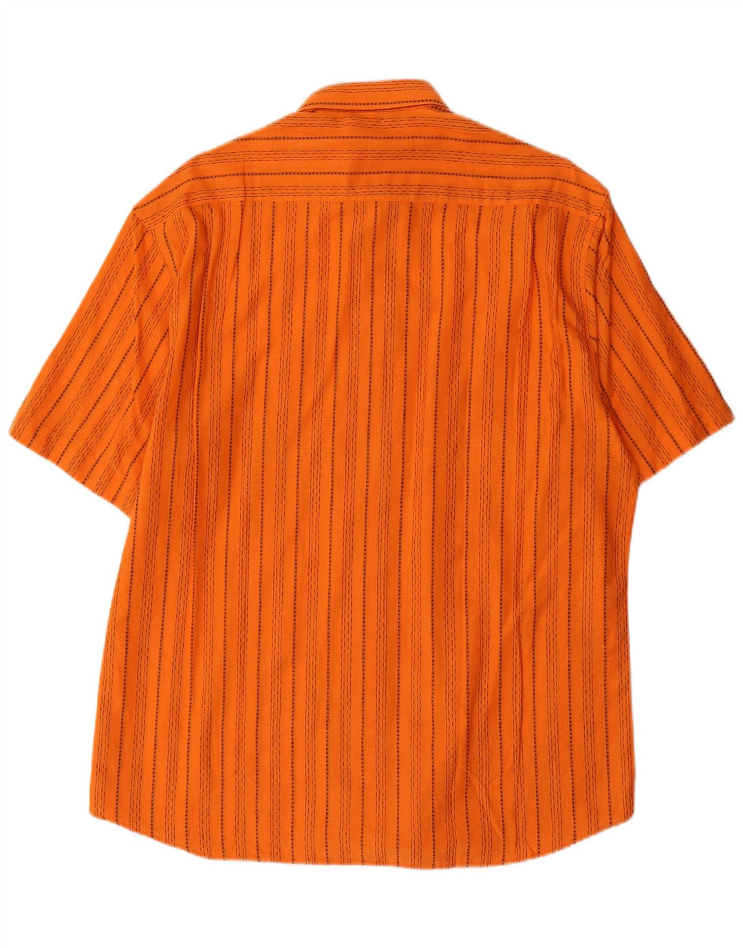 vintage Chemise à manches courtes pour hommes Coton rayé orange moyen
