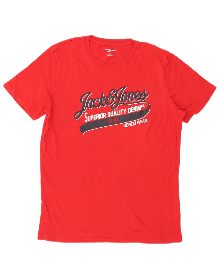 Jack & Jones T-Shirt Graphique Homme Rouge Moyen Coton