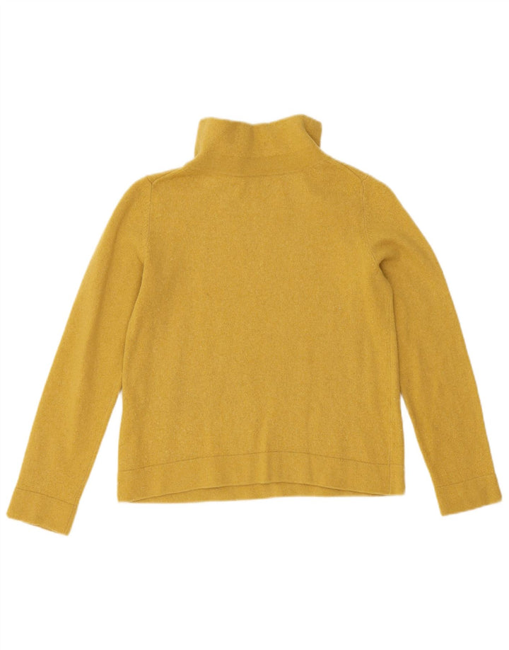 Hobbs Pull court à col roulé pour femme UK 12 en laine jaune moyen
