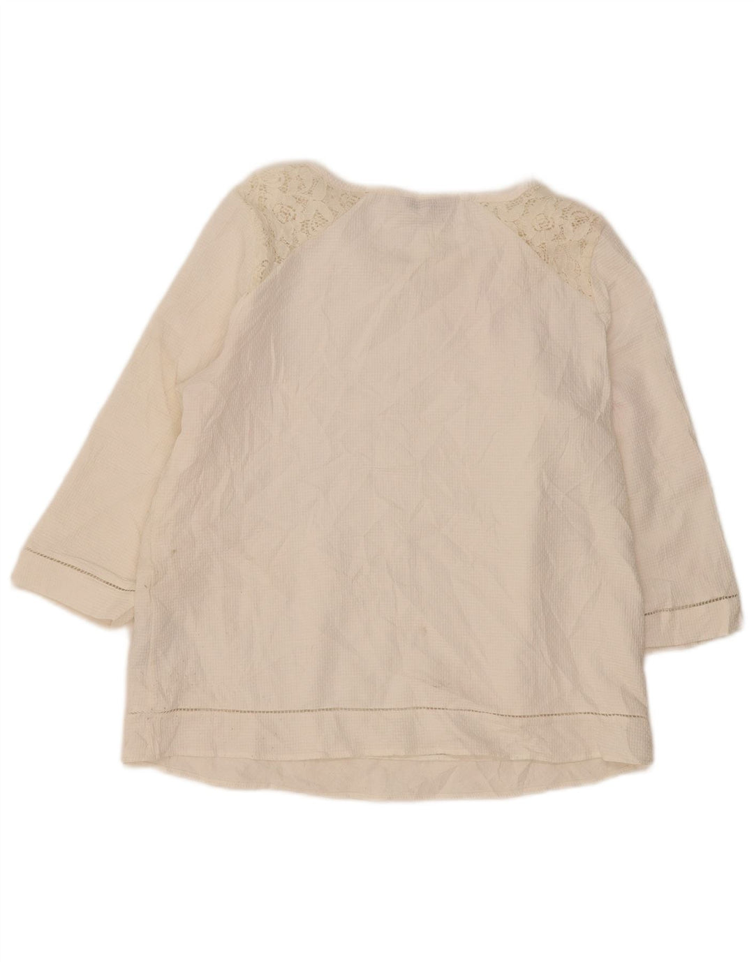 Marks & Spencer Haut à manches 3/4 pour femme UK 14 Grand coton blanc