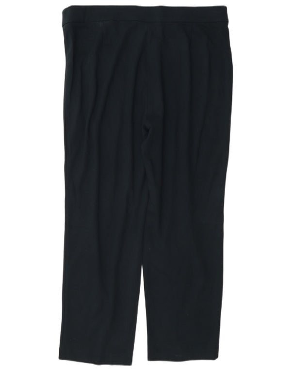 Marks & Spencer Pantalon décontracté droit pour femme UK 18 XL W38 L27 Bleu marine