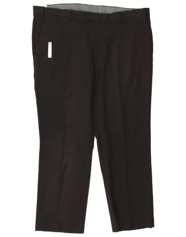 Marks & Spencer Pantalon de costume droit régulier pour homme W42 L29 Noir Polyester