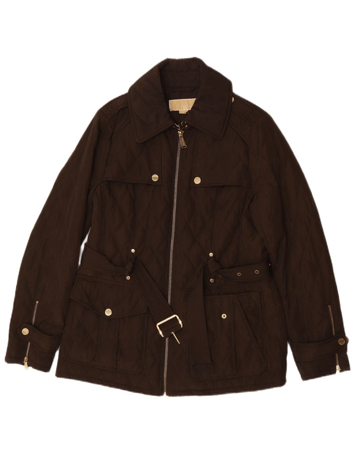 Michael Kors Veste utilitaire matelassée pour femme UK 14 Polyester marron moyen