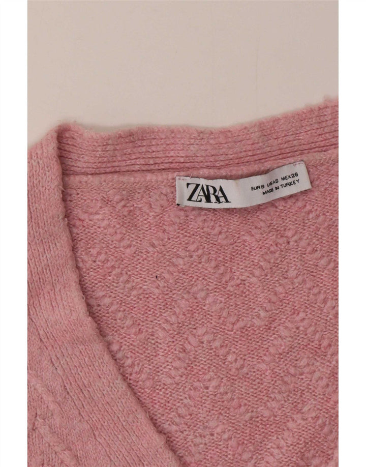 Zara Cardigan surdimensionné pour femme UK 10 Petit Rose