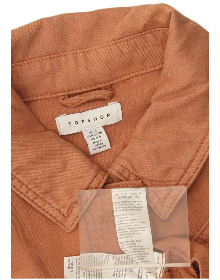 Topshop Veste en jean surdimensionnée pour femme UK 10 Petit coton orange