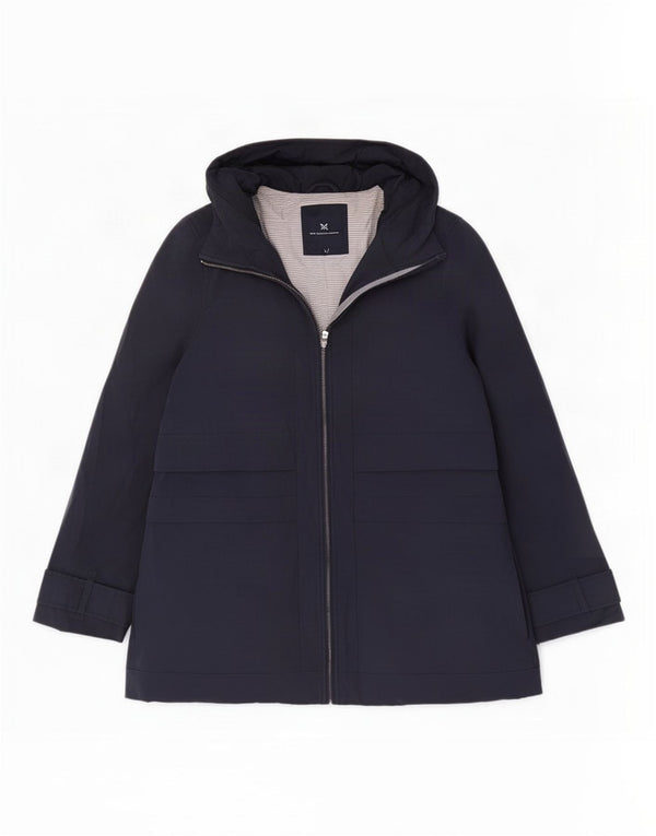Crew Clothing Veste de pluie à capuche pour femme UK 14 Large Bleu marine Coton