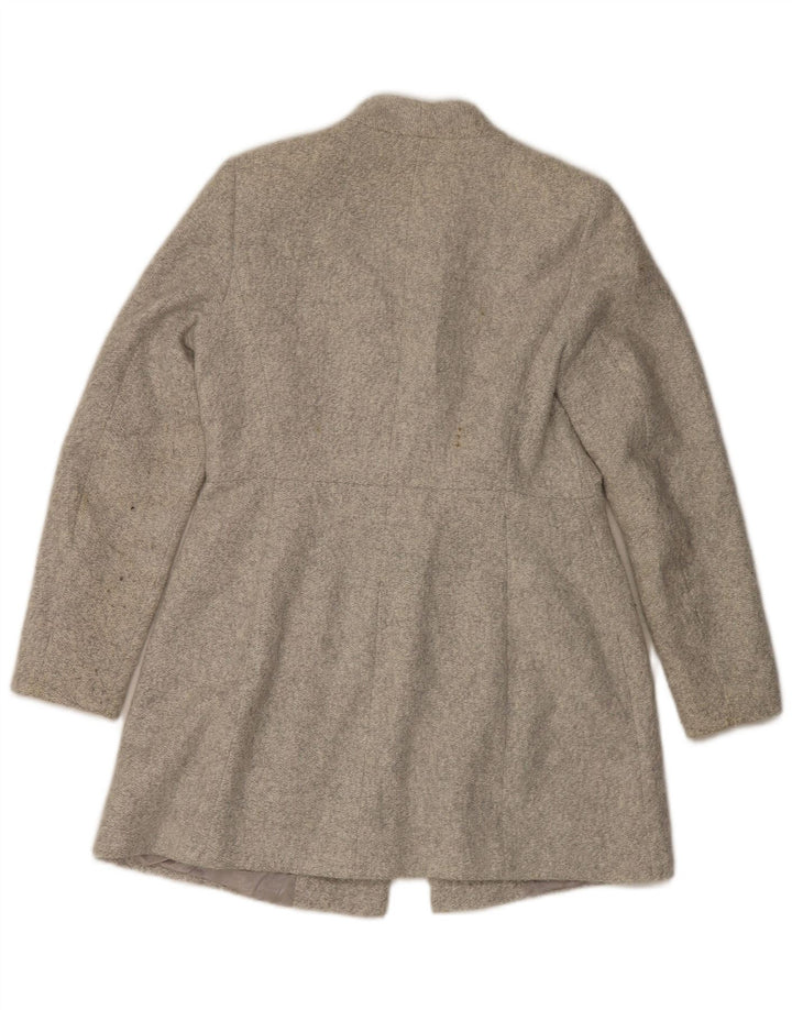 Zara Womens Pardessus UK 14 Large Gris Polyester