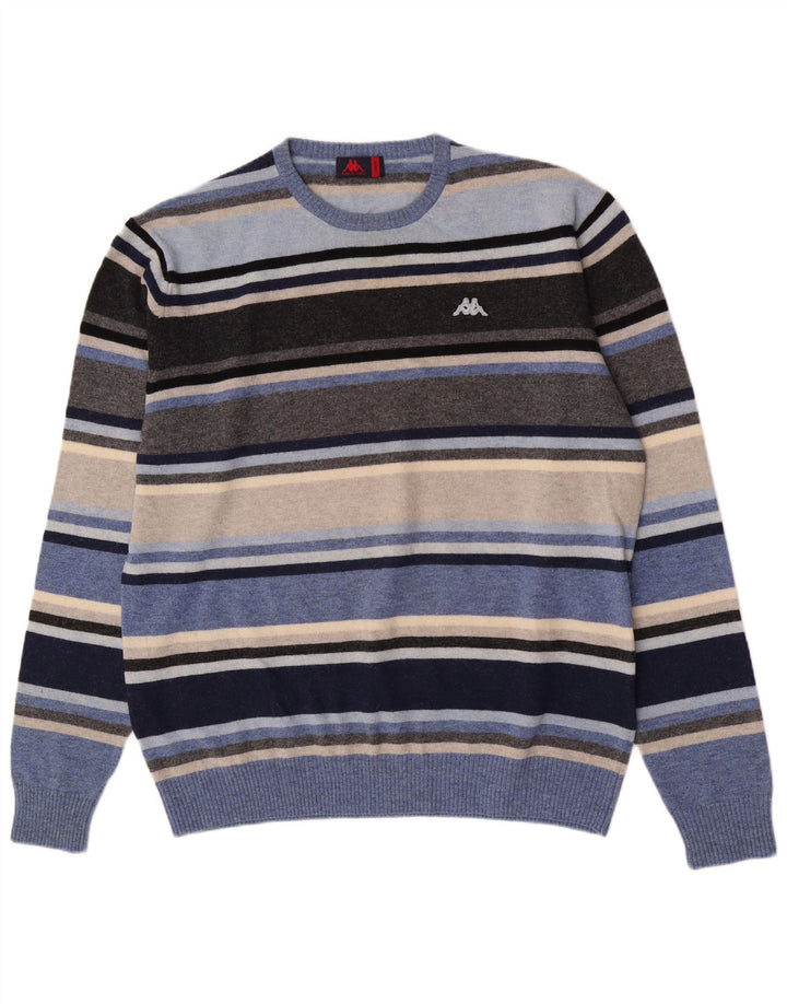 Kappa Pull à col rond pour homme en laine à rayures multicolores