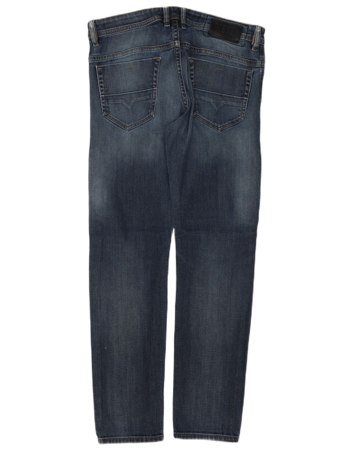 Diesel Jean slim vieilli W32 L32 en coton bleu pour homme