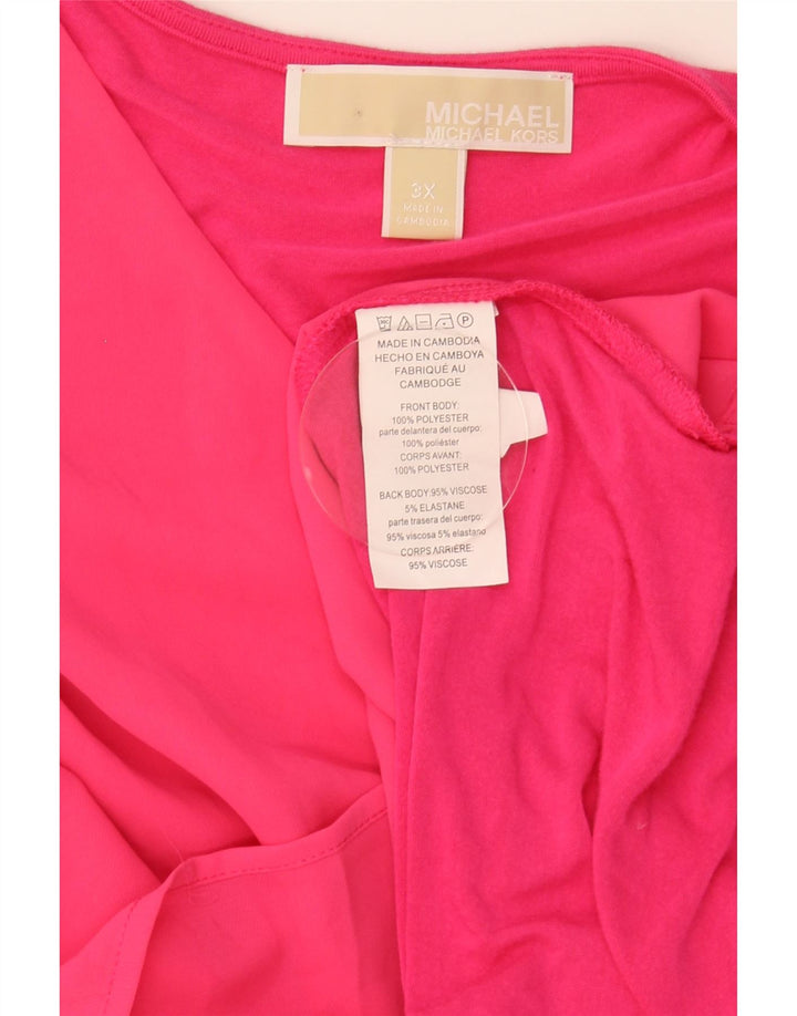Michael Kors Haut chemisier sans manches pour femme UK 22 3XL Rose Polyester