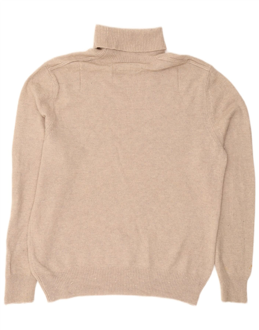 ALL SAINTS Pull Col Roulé Homme Large Laine Beige