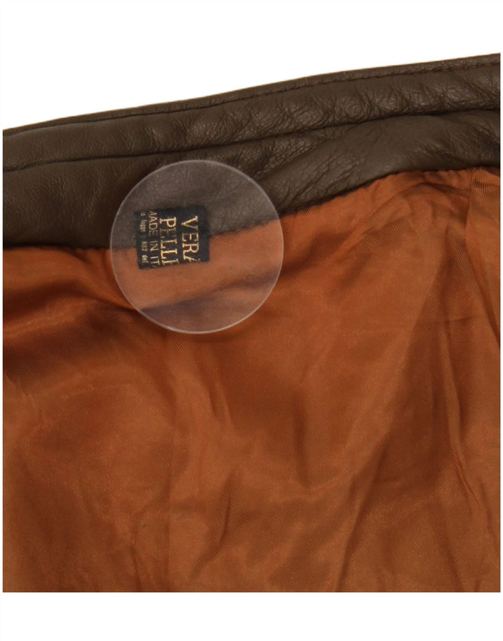 VINTAGE Veste en cuir homme UK 38 Cuir marron moyen