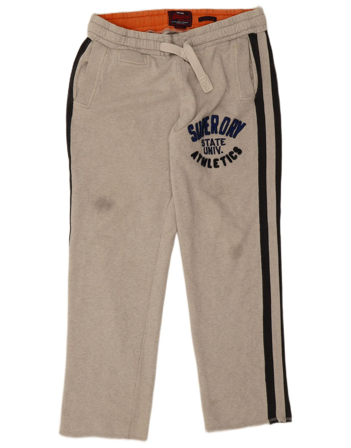 Superdry Pantalon De Survêtement Graphique Large Gris Coton Homme