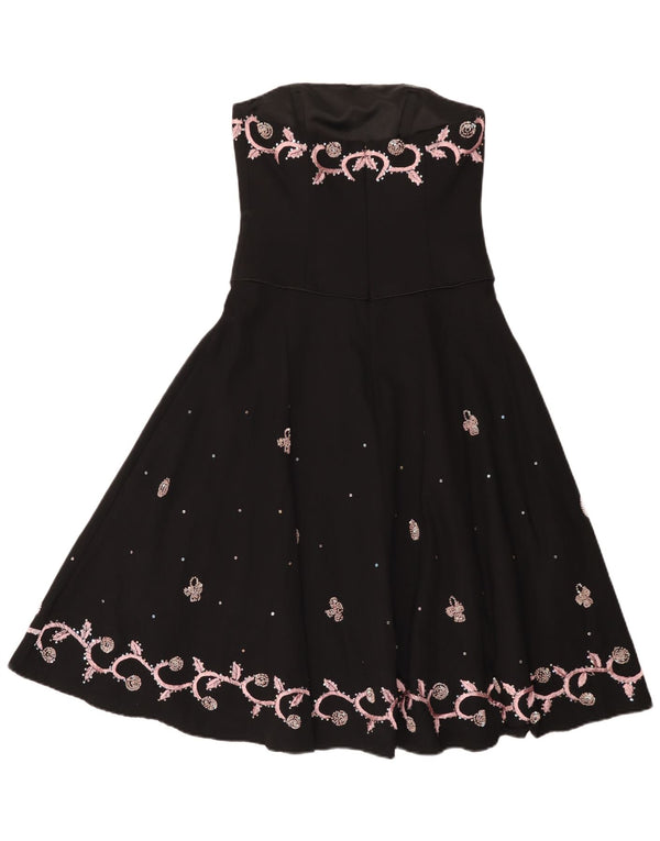 Monsoon Robe bustier pour femme UK 8 Small Noir Coton