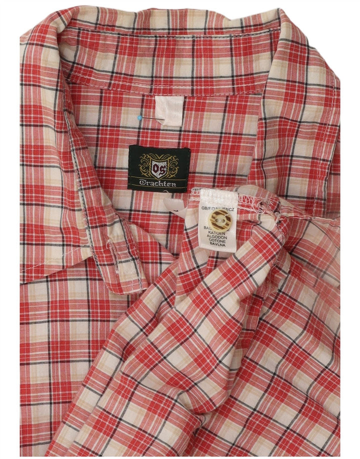 chemise femme vintage UK 16 Grand coton à carreaux rouges