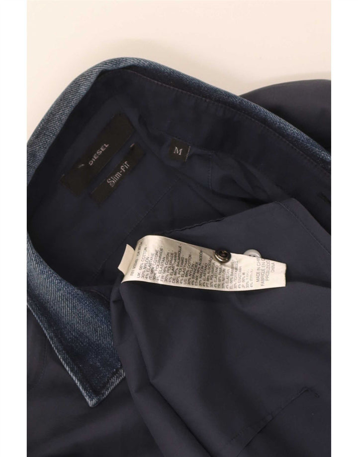 Diesel Chemise Slim Fit Bleu Marine Moyen Coton Homme