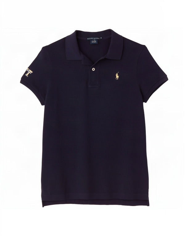 Ralph Lauren Polo skinny pour femme UK 14 Coton bleu marine moyen