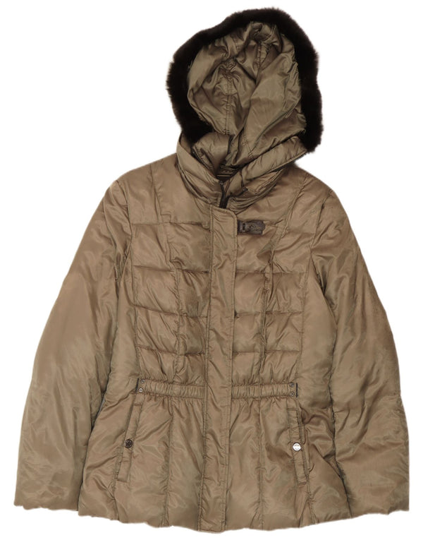 Geox Veste matelassée à capuche Respira pour femme UK 14 Kaki moyen Polyester