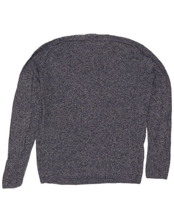 ZARA Pull à col rond pour homme en coton moucheté bleu marine