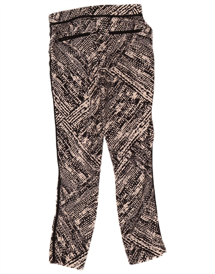 Zara Pantalon décontracté slim à motif abstrait pour femme Petit W26 L27 Noir