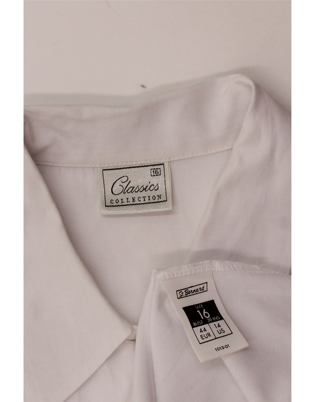 ST. BERNARD Chemise à manches courtes pour femme UK 16 Large Blanc Polyester