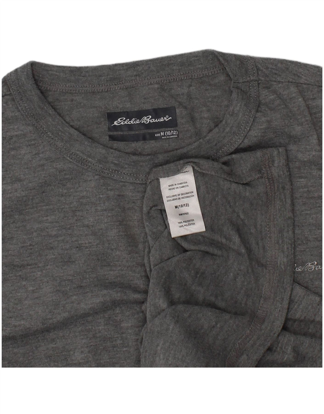 Eddie Bauer T-Shirt Garçon 10-11 Ans Gris Moyen Polyester