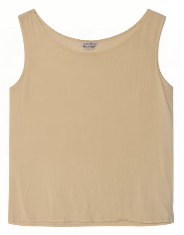 Coocoon Chemisier sans manches pour femme UK 44 Large en soie blanc cassé