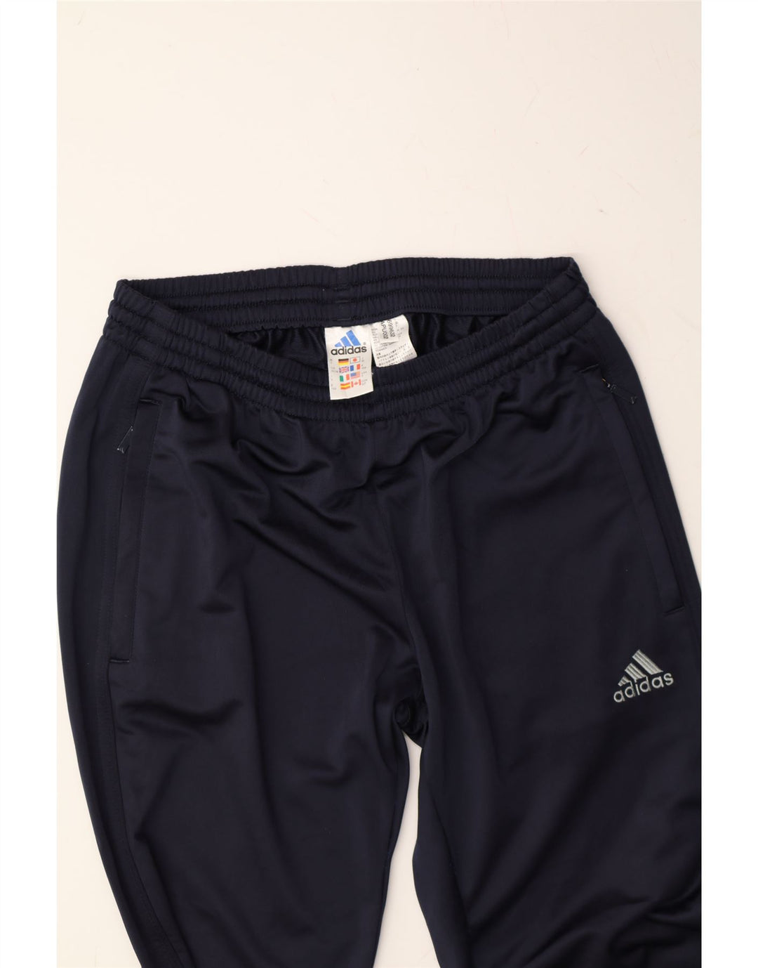 ADIDAS Mens Tracksuit Trousers UK 36/38 Small  Navy Blue Polyester Vintage Adidas and Second-Hand Adidas from Messina Hembry 