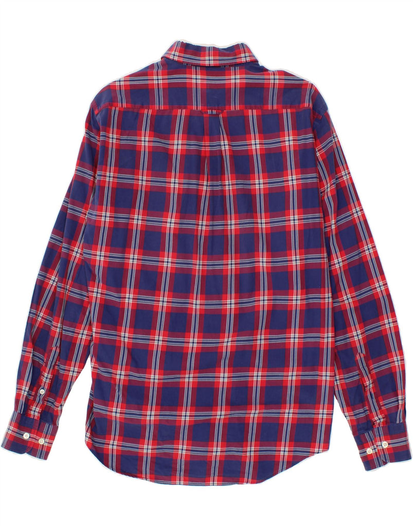 GANT Mens Burlington Twill Shirt Medium Navy Blue Check Cotton Vintage Gant and Second-Hand Gant from Messina Hembry 