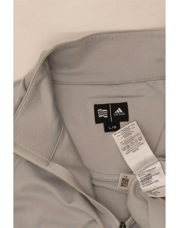 Adidas Hommes Climawarm Zip Neck Pull Survêtement Haut Grand Gris Polyester
