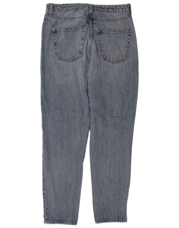 Topshop Jean Mom Taille Haute Fuselé Femme W30 L32 Bleu Coton