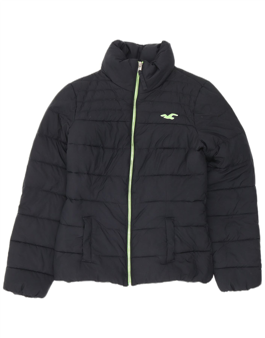 Hollister Veste matelassée Sherpa pour femme UK 10 Small Bleu marine Polyester