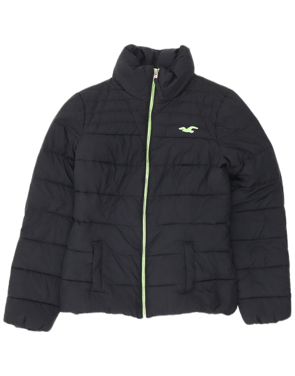 Hollister Veste matelassée Sherpa pour femme UK 10 Small Bleu marine Polyester