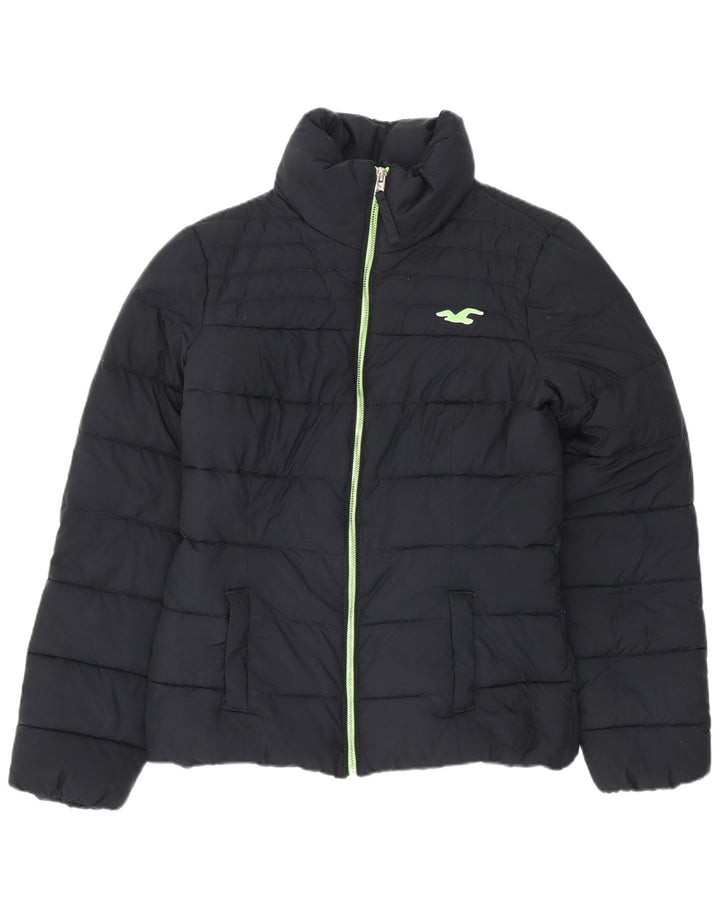 Hollister Veste matelassée Sherpa pour femme UK 10 Small Bleu marine Polyester