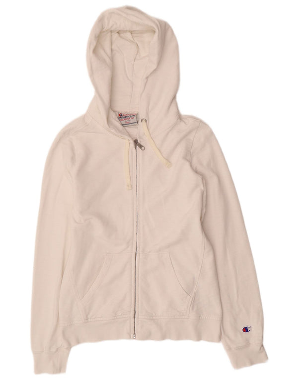 CHAMPION Pull à capuche zippé Heritage pour femme UK 10 Petit Blanc