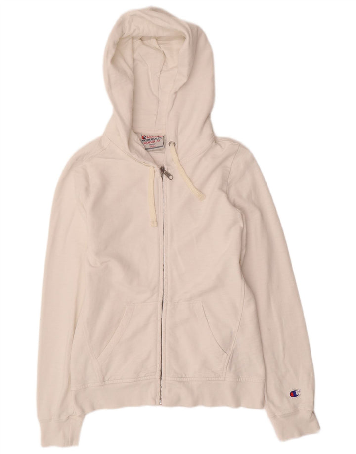 CHAMPION Pull à capuche zippé Heritage pour femme UK 10 Petit Blanc