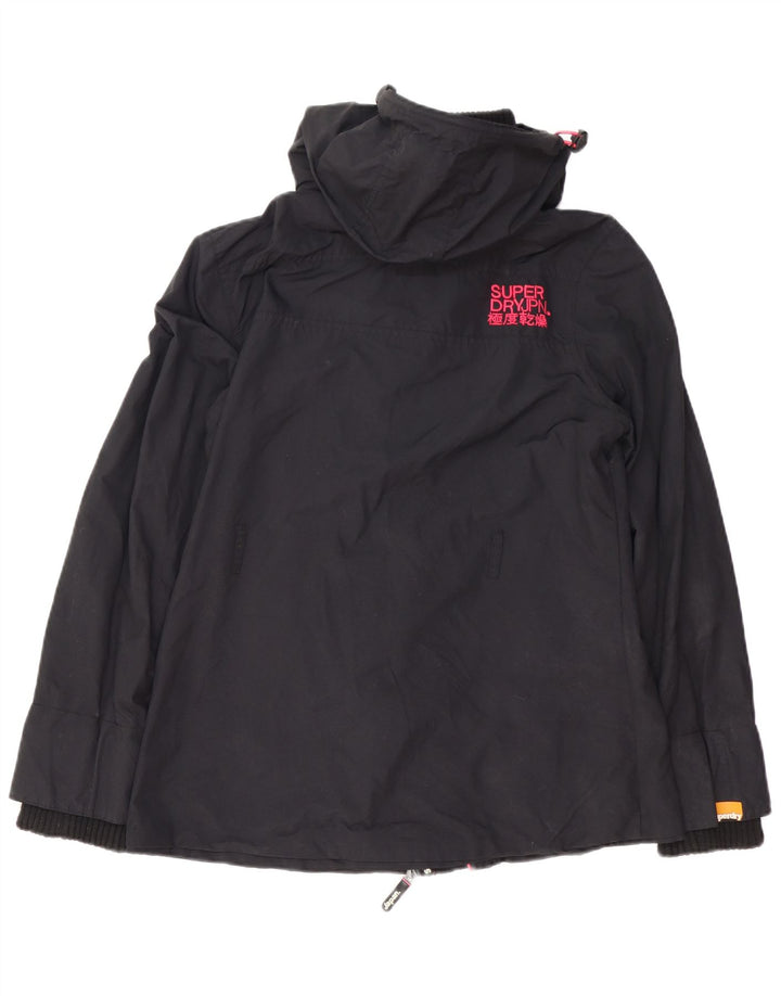 Superdry Veste de pluie à capuche The Windmac pour femme UK 16 Large Noir Nylon