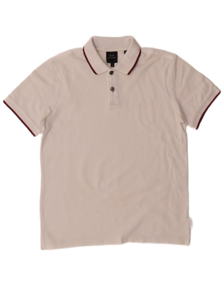 Armani Exchange Polo Homme Petit Blanc Coton