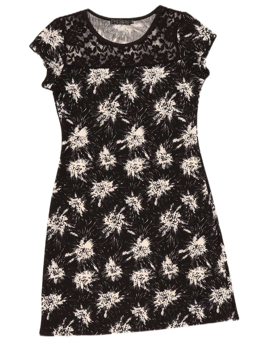 Robe fourreau pour femmes Liu Jo UK 12 Medium Noire à fleurs en polyester