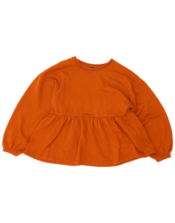 Zara Sweat-shirt surdimensionné pour femme UK 10 Petit coton marron