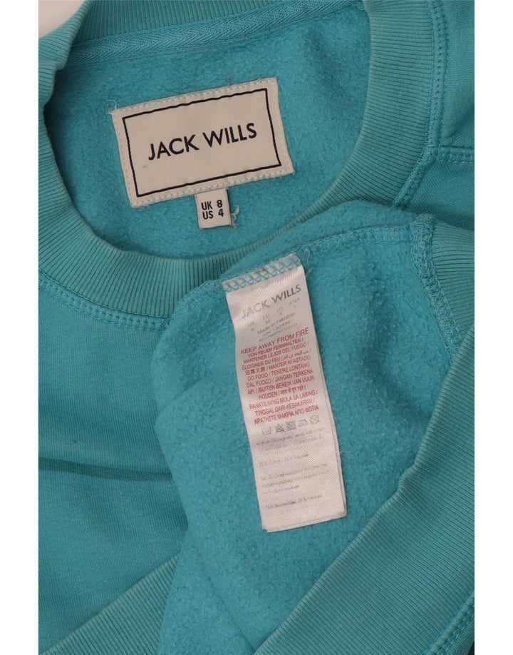 Jack Wills Sweat-shirt surdimensionné pour femme UK 8 Petit Bleu Coton