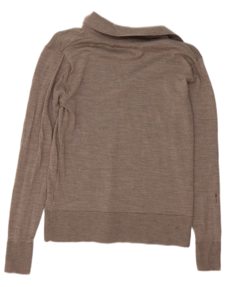 Marks & Spencer Pull à col polo pour femme UK 10 Petit Gris