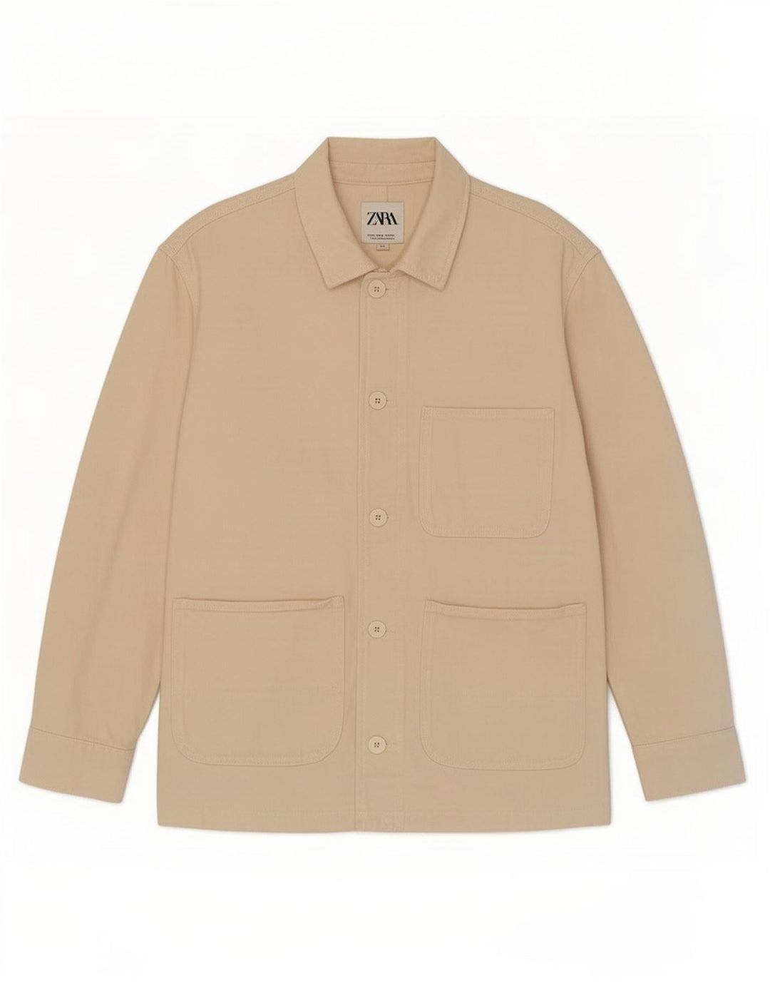 Zara Veste utilitaire pour femme UK 14 Medium Off White Cotton