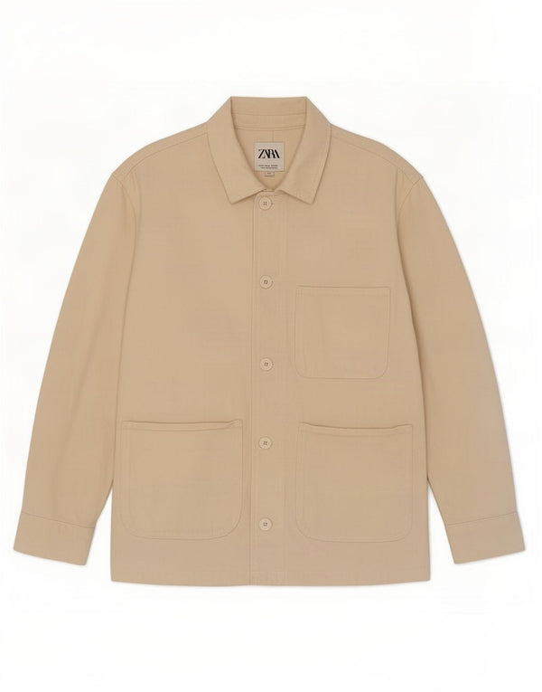 Zara Veste utilitaire pour femme UK 14 Medium Off White Cotton