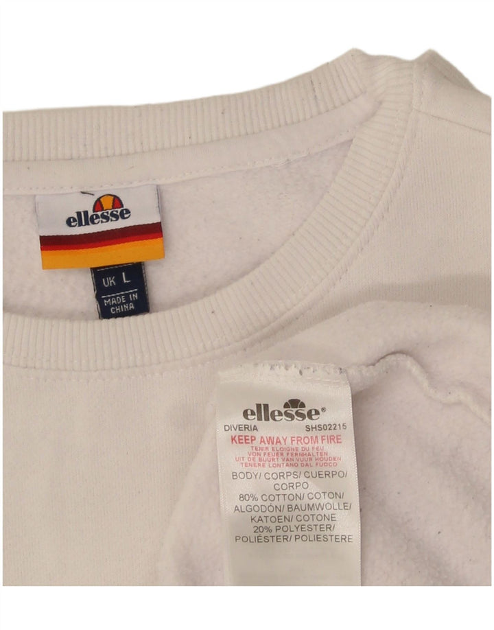 Ellesse Sweat-shirt pour homme en coton blanc Taille L